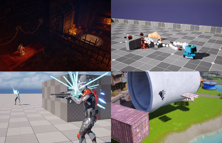 Capture de 4 projets UE5